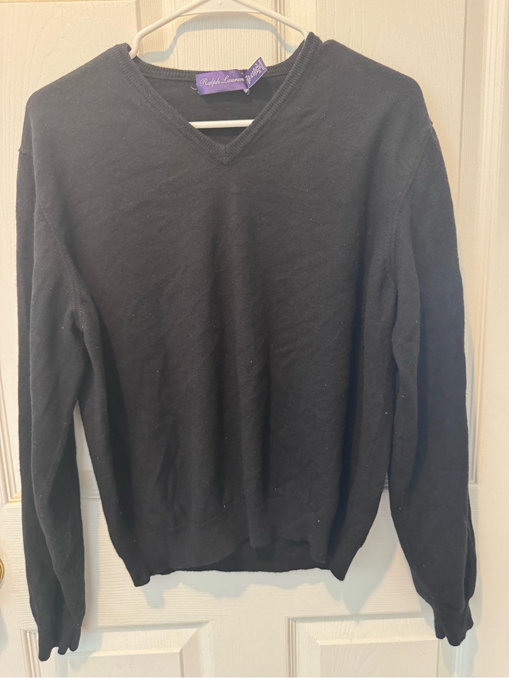 Vintage Purple Label Ralph Lauren Men’s Black V-Neck Pullover Sweater-Size XL